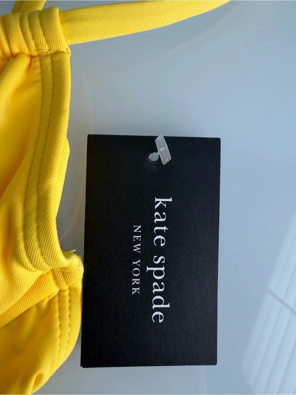 kate spade new york Women's Yellow Cinch Front Underwire Bikini Top Size Small